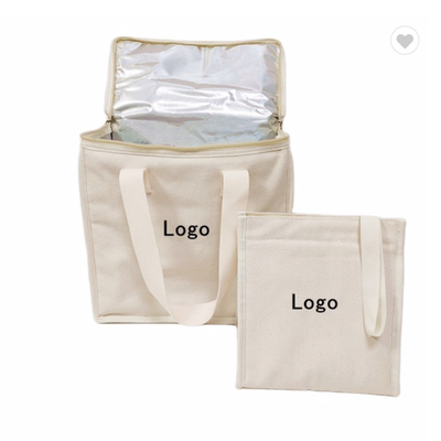 Good price Eco Insulated Food Bag Cotton Canvas Lunch Cooler Bag for Supermarket online