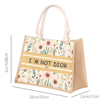 Good price Eco Firendly Jute Bags Customised Printed Floral Jute Bags Shopping online