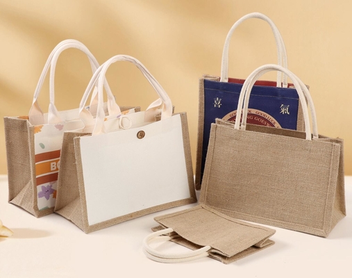Good price Personalised Burlap Tote Jute Bags Custom Printing Christmas With Handles online