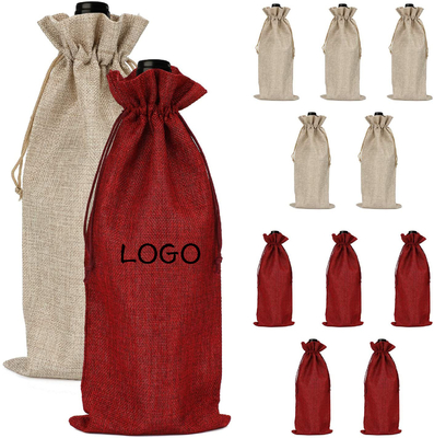 Good price Resuable Drawstring Printed Jute Bags Gift Bags for Wine online