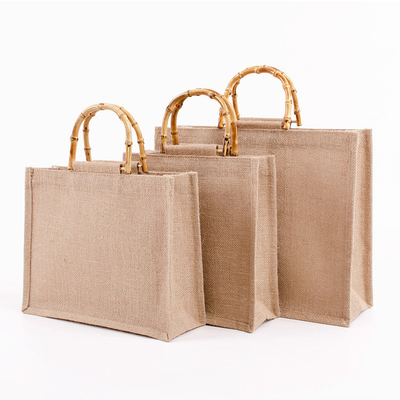 Good price Natural Handmade Jute Bags Tote Eco Friendly Hessian Shopping Bags online