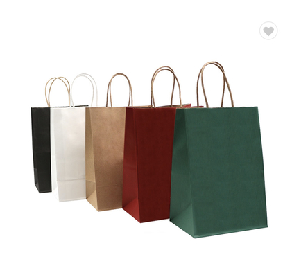 Good price Biodegradable Brown Kraft Paper Carrier Bags With Handles For Shopping online