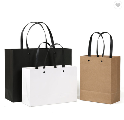 Good price Personalised Kraft Merchandise Bags Brown Shopping Bags Black Logo Printed online