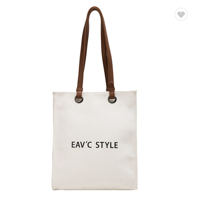 Good price Women Customized Reusable Bags Canvas Tote Bag 10oz With Leather Handles online