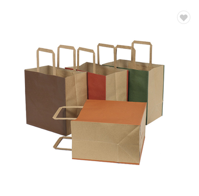 Good price CMYK Solid Color Plain Kraft Paper Gift Bags Eco Friendly Paper Bags 190gsm online