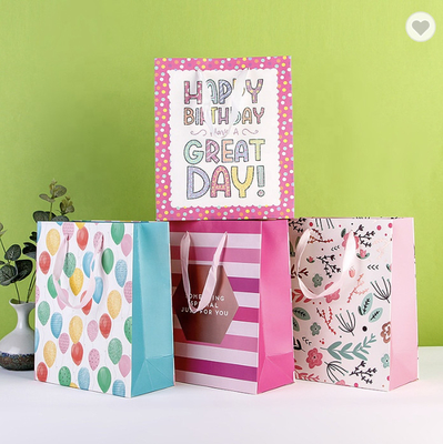 Good price Drawstring Takeaway Thank You Paper Bag Packaging Recyclable Christmas Gift Bags online