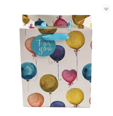 Good price Customized 25x15x35cm Paper Shopping Bag With Handle Colorful Ballon Patterns online