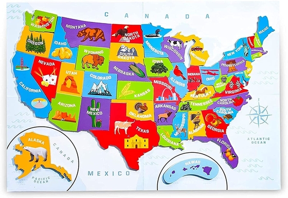 Good price United States America Puzzle Map With 44 Magnetic Pieces  19 X 13 Inches online