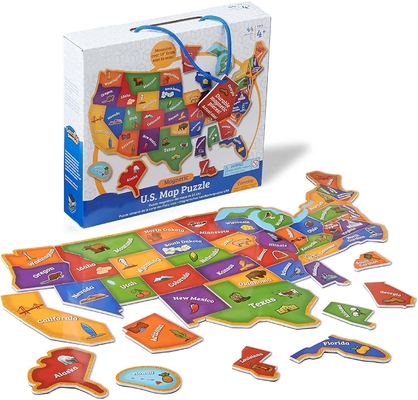 Good price 44 Pieces Magnetic USA Map Puzzle Fun Geography For Kids Ages 4+ online